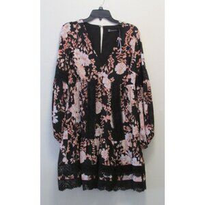 New York & Company Black & Rose dress size Medium Boho Tunic Dress New Fall